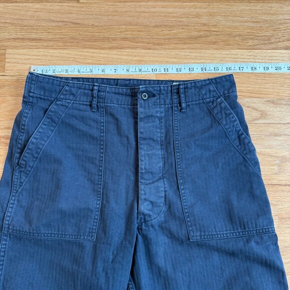Orslow HBT Summer Fatigue Pants in Navy - Picture 6 of 9